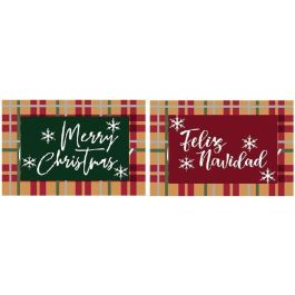 DKD Home Decor Felpudo Navidad Tradicional Verde Rojo 40 x 60 cm (2 Unidades) Precio: 11.58999952. SKU: B146FTJMNR