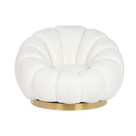 Sillon Moderno DKD Home Decor Blanco Dorado 97 x 69 x 98 cm