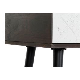 DKD Home Decor Consola Moderna Blanco Wengue Negro 105x35x77 cm con 2 Cajones y Estructura Desmontable de Mango y Metal