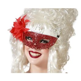 Mascara Veneciana Rojo Brillante Filigrana Flor Lateral para Fiestas Disfraces Carnavales Eventos Temática Barroca Precio: 1.49999949. SKU: B18KK5SKQ8