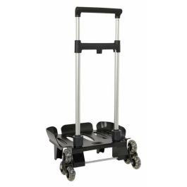 Safta Carro Escolar Portamochila Plegable Triple Rueda Negro 880x320x235 mm