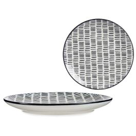 Plato llano Vessia 24 cm negro con líneas, porcelana, apto lavavajillas (24 Unidades) Precio: 75.49999974. SKU: B14BZKVWKP
