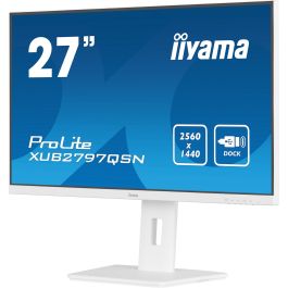 Iiyama XUB2797QSN-W2 Monitor 27" QHD IPS 1440p 1ms 300cd/m² con Dock USB-C 65W, 3x USB-A 3.2, Blanco