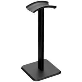 Aisens HSM001-397 Soporte Universal para Auriculares de Mesa, Negro, Base Estable, Montaje Rápido, Protección Diadema Curva