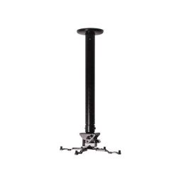 B-Tech Adjustable Drop Projector Mount with Micro-Adjustment, max 25 kg, Tilt: +/-13°, Yaw: 360°, Roll: +/-6°, 743 - 1143 mm, Black