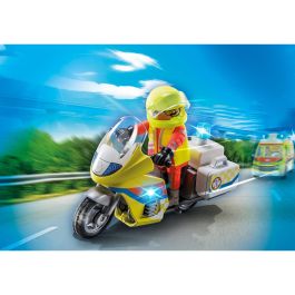 Playmobil Moto De Emergencias Con Luz Intermitente 71205, Médico De Rescate Con Accesorios
