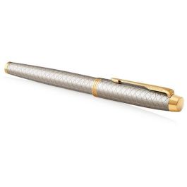 PARKER Pluma Estilográfica IM Premium Warm Silver F con Caja de Regalo
