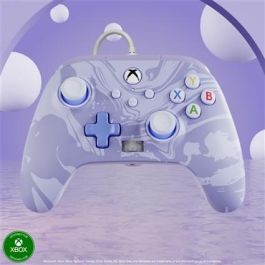 Power A Mando con Cable Mejorado XBGP0001-01 para Xbox Series X/S Remolino Lavanda, Diseño Ergonómico, Botones Asignables, Funciona con Xbox One y Windows 10/11