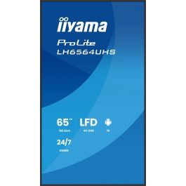 iiyama Pantalla Profesional 65" 4K UHD VA DLED 500cd/m² con Android 14, 24/7, Soporte Mural y Orientación Flexible