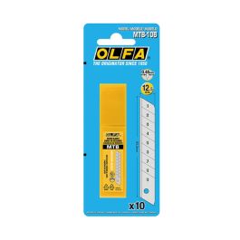 Olfa Juego de 10 cuchillas troceables mtb-10b 12,5 mm para cutters mt-1 Olfa Juego de 10 cuchillas troceables mtb-10b 12,5 mm para cutters mt-1