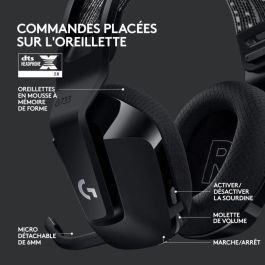 Logitech G733 Auricular Gaming Inalámbrico con Microfono, LIGHTSYNC RGB, Blue VO!CE, DTS Headphone:X 2.0, para PC/Mac