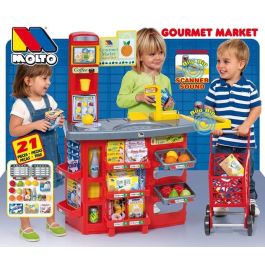 Supermercado con 20 accesorios y carrito de la compra. scanner con sonido.103 cm