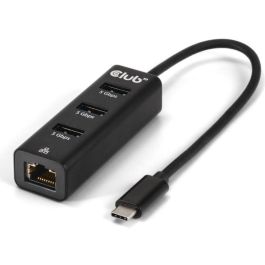 Club3D CSV-1549 - Hub USB Tipo-C a 3x USB 3.2 Gen 1 (Tipo-A) y RJ-45 Gigabit Ethernet 5Gbps Negro
