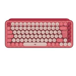 Teclado inalámbrico mecánico Logitech POP Keys con teclas Emoji personalizables, Bluetooth o USB, diseño compacto duradero - rosa