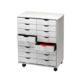 Paperflow Mueble Auxiliar Negro 16 Cajones para Oficina Poliestireno 71,5x58x34,3 cm