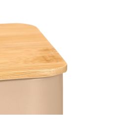 Kinvara Caja 6 Huecos con Tapa de Bambú Tea Beige 18.5x7.8x16 cm (Set de 12)