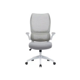 Q-connect Silla Oficina Catania Malla Respaldo Transpirable Altura Ajustable Ruedas Premium Color Gris Blanco