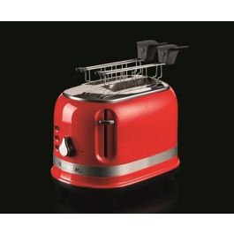 Ariete 149/00 Tostador Moderna 2 Ranuras Rojo con Pinzas y 3 Funciones