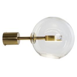 DKD Home Decor Lámpara Aplique Moderno Dorado Cristal y Metal 25 x 20 x 20 cm