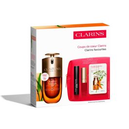 Clarins Double Serum Estuche 30 ml - Set Cosmética Facial Mujer con Mascara Pestañas 3 ml, Aceite Labios 1.4 ml y Serum Ojos