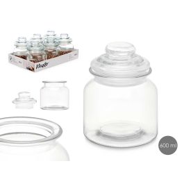 Tarro Redondo Liso Tapa Cristal 600Ml Vivalto 11X15CM (12 Unidades) Precio: 28.49999999. SKU: B14XCTMH49