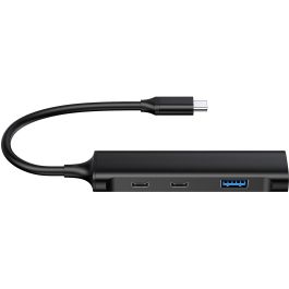 CONCEPTRONIC HUB 3.0 HUBBIES12B 4 PUERTOS USB 3.2 2 PUERTOS USB-C 2 PUERTOD USB-A COLOR NEGRO CARCASA DE ALUMINIO