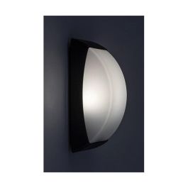 RABALUX RAB-7797 Aplique Exterior Opole, Cuadrado Plástico Negro Mate con Pantalla Blanca, 1xE27, IP65 para Jardín y Terraza
