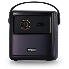 InFocus Crusader Challenger IN3008SL Proyector LED Full HD 1080p 350 Lúmenes Portátil con Batería Android TV Smart, WiFi, Bluetooth, 3D, HDR10, 43-130", Color Púrpura