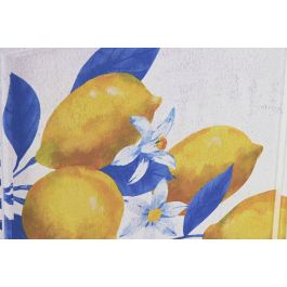 DKD Home Decor Cuadro Mediterráneo de Limones Azul y Amarillo 2 x 40 x 30 cm (4 Unidades) de MDF