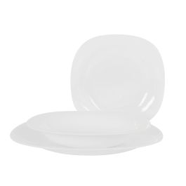 La Mediterranea Vajilla 12 Piezas Cuadrada Opal Colección Palaos Platos 28 cm 23 cm 21.5 cm (2 Unidades)