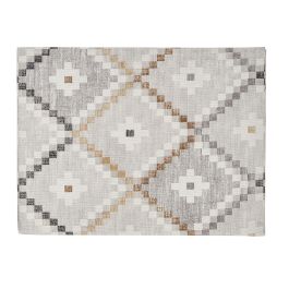 Kinvara Mantel Loneta Antimanchas Rombos Beige 140x180 cm (Set de 6)