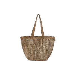DKD Home Decor Bolso Mediterraneo Crema Marron 23 x 33 x 50 cm Coleccion Moda Yute (2 Unidades)