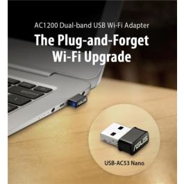 Asus Adaptador Wi-Fi USB AC1200 Nano Doble Banda 867Mbps 5GHz / 300Mbps 2.4GHz con MU-MIMO IEEE 802.11ac
