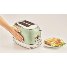Ariete 155/14 Tostador Vintage 2 Ranuras Verde con Rueda Selectora de 6 Niveles y Bandeja Recogemigas