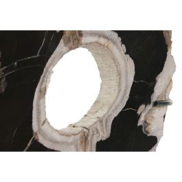 DKD Home Decor Figura Balines Indonesia 1c24 Negro Blanco 11 x 40 x 30 cm Fosil y Madera