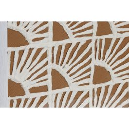 DKD Home Decor Cuadro Moderno Blanco Natural Cristal Papel Mache Set 4 Piezas 22 x 22 cm