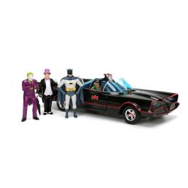 Coche metal batmóvil 1966 classic con 4 figuras de metal escala 1:24 19 cm