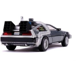 Coche de metal dlorean regreso al futuro ii con luz escala 1:24 30x15x11 cm