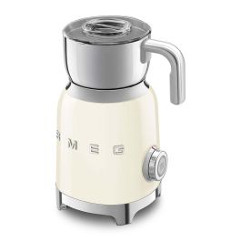 Smeg MFF11CREU Espumador de Leche Automático, Estilo Retro 50's, Color Crema, Acero Inoxidable, 0.6 L
