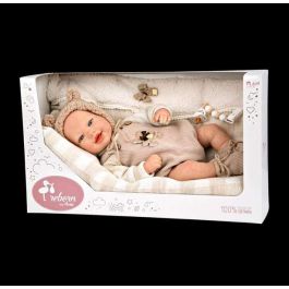 Muñecas Arias Muñeco Reborn Ruben c/cojin, Cuerpo Blando 45 cm