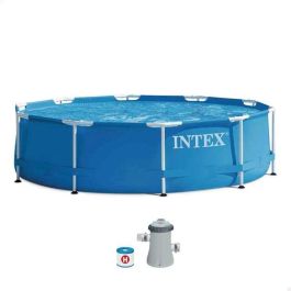 Piscina redonda metal frame con depuradora de cartucho capacidad 4485 litros 305x76 cm Piscina redonda metal frame con depuradora de cartucho capacidad 4485 litros 305x76 cm