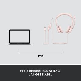 Logitech H390 Headset on-ear con cable USB-A para Oficina/Centro de llamadas Rosa