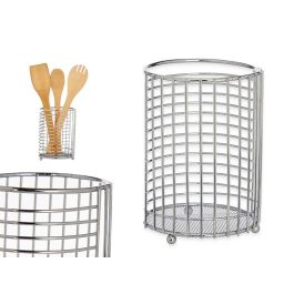 Portautensilios de metal cromado Kinvara 12x16x12 cm, color plata (6 Unidades) Precio: 19.49999942. SKU: B1ADGBFFMF