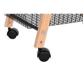 DKD Home Decor Frutero Loft Negro Natural 32 x 48 x 79 cm Acero Pino