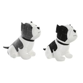 Sujetapuertas  DKD Home Decor Blanco Negro 18 x 26 x 29 cm (4 Unidades)
