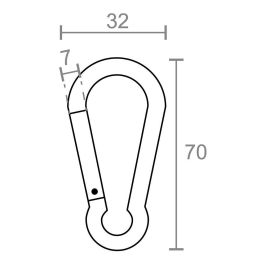 Edm Mosquetón Msq04 Aluminio Colores Surtidos 7 x 70 mm 2 Unidades