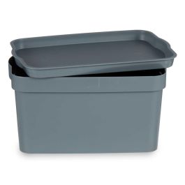 Caja Plastico Con Tapa 2,3L Gris Kipit 13X11CM (24 Unidades) Caja Plastico Con Tapa 2,3L Gris Kipit 13X11CM (24 Unidades)