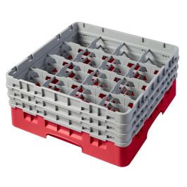 CAMBRO - 16S638-163 - Cesta de lavado 16 comp. 3 alturas - 10,9 cm Ø máx. - alt. máx. 17,6 cm - 50 x 50 x 22,5 cm - Rojo Precio: 68.68999995. SKU: B1ABRFM3A2