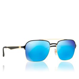 Rayban RB3570 187/55 Gafas de Sol Unisex Montura Negra Lentes Azul Espejado 58 mm