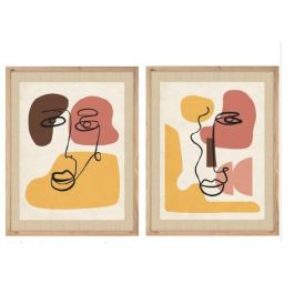 DKD Home Decor Cuadro Scandi Amarillo Granate 2 x 70 x 55 cm (2 Unidades) Precio: 55.03806. SKU: S3017920